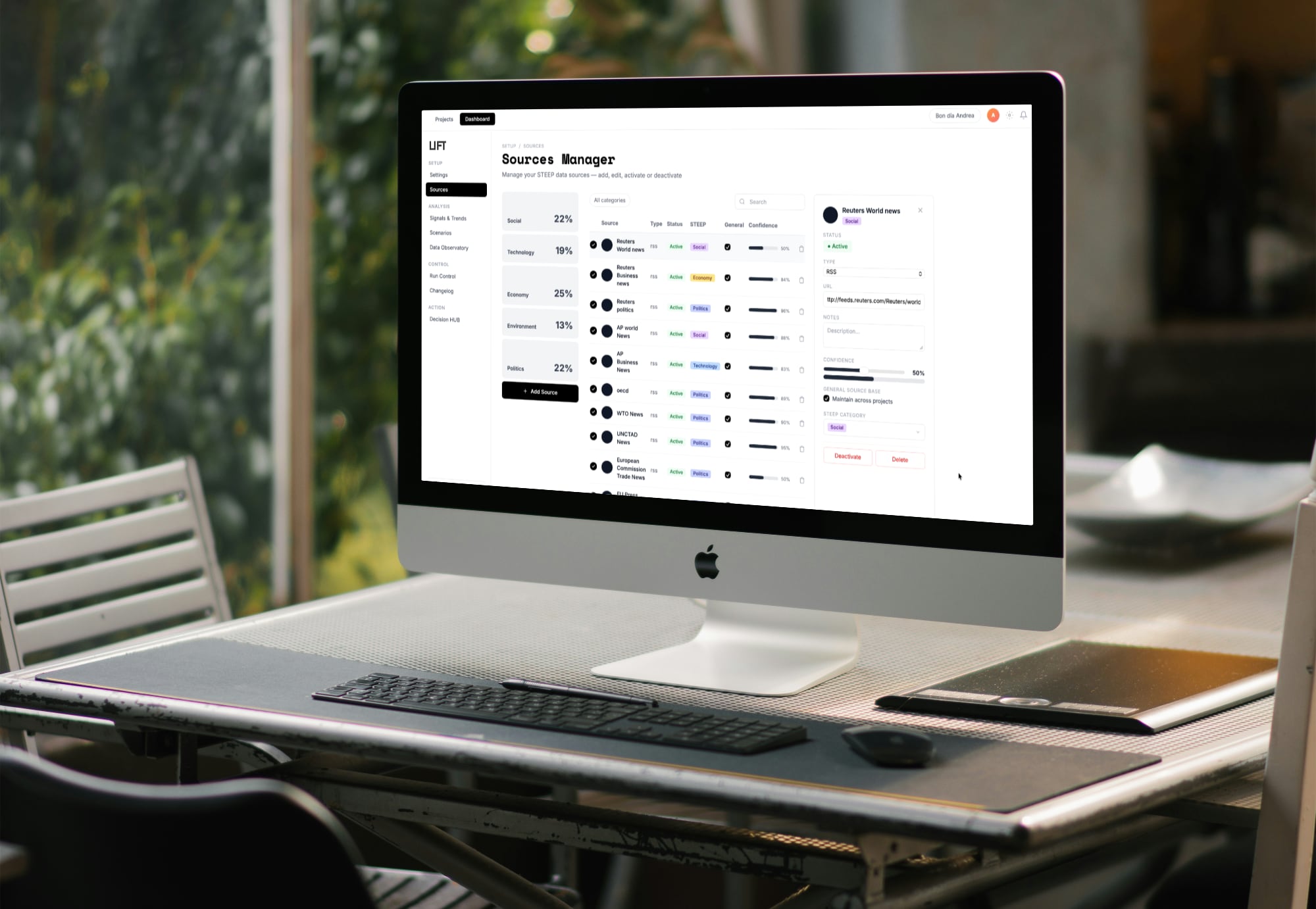 LIFT change mapping view